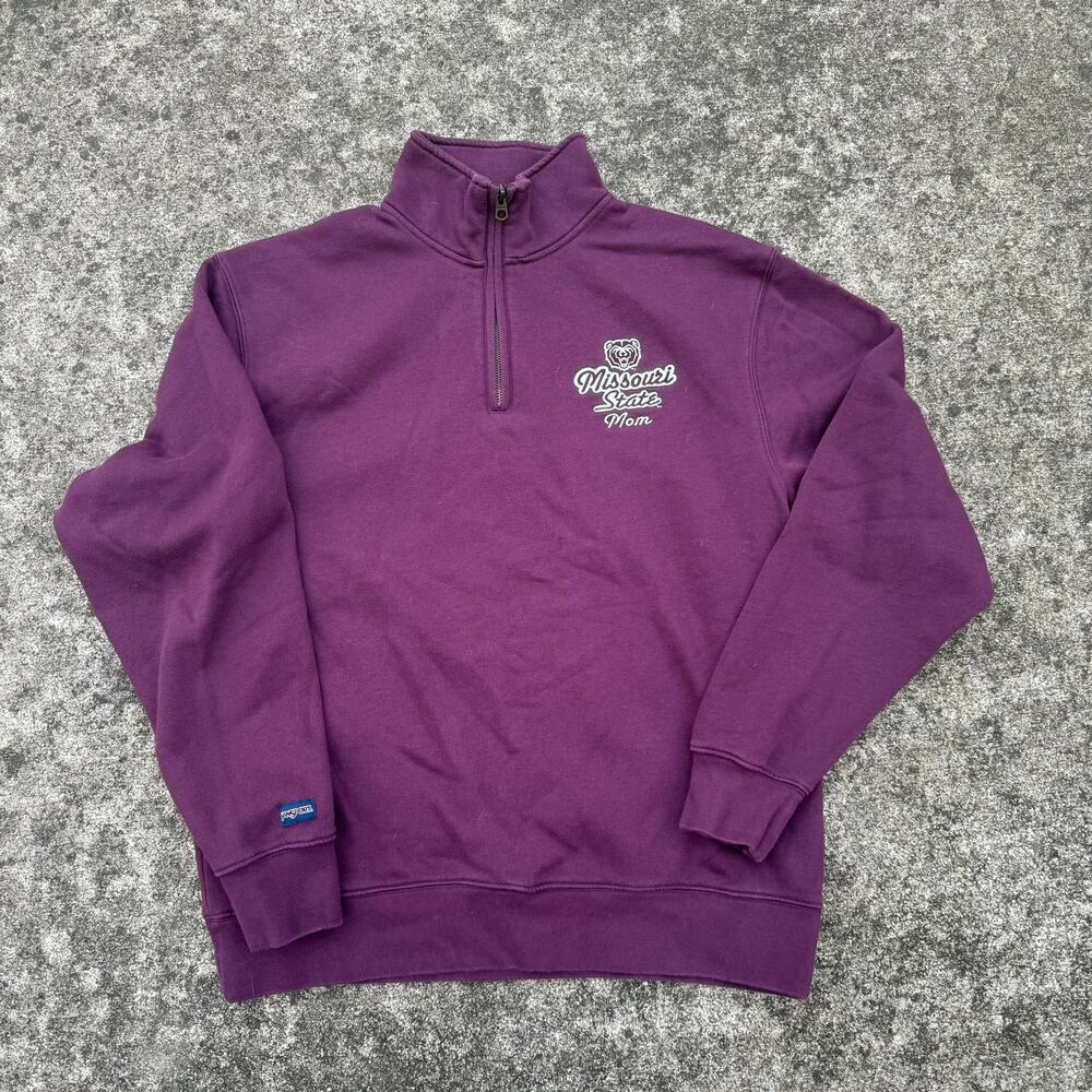 JanSport Missouri State‎ Mom Quarter Zip Pullover Y2K Women Large Sweatshirt